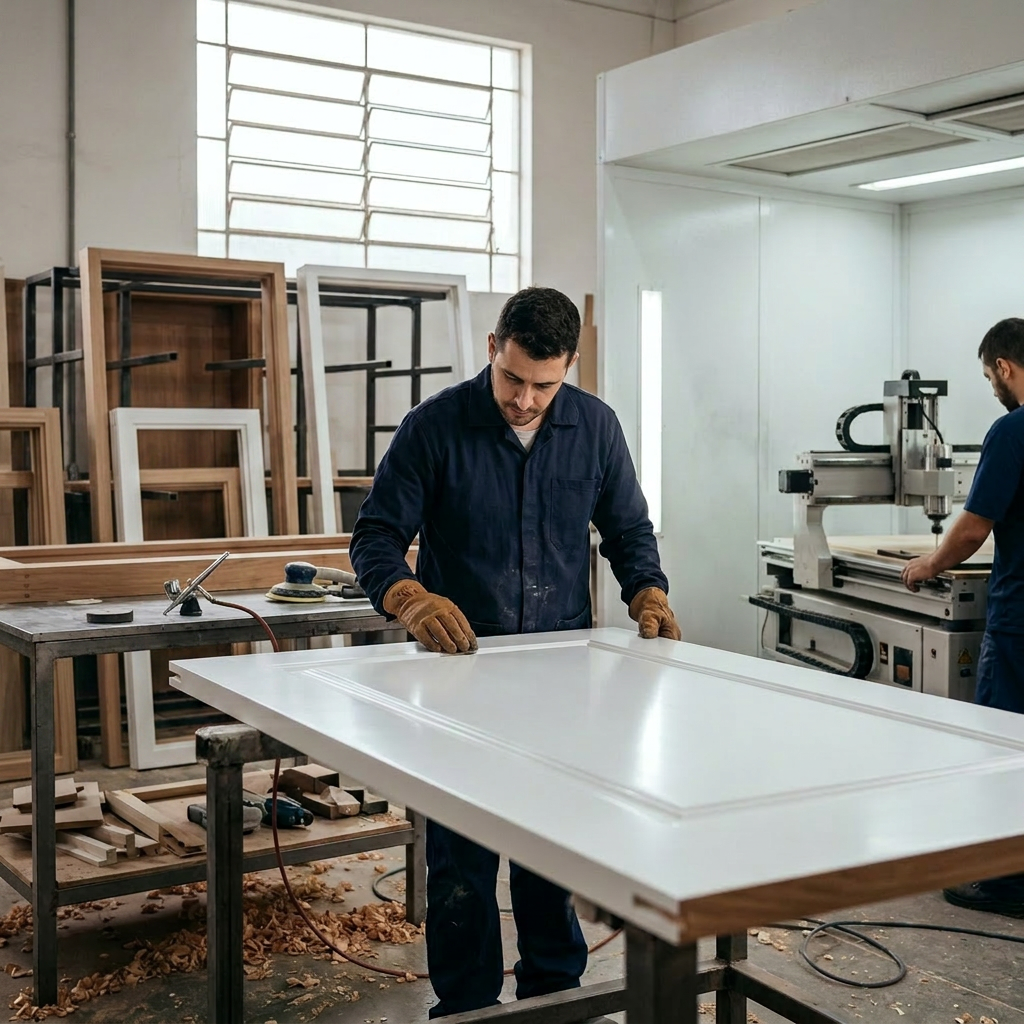 Domínio técnico em portas laqueadas: a união entre design visionário e execução impecável